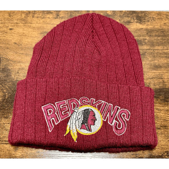 Vintage 1990s Washington Redskins NFL Women’s/Kid’s Burgundy Knit Hat Beanie - Picture 2 of 12